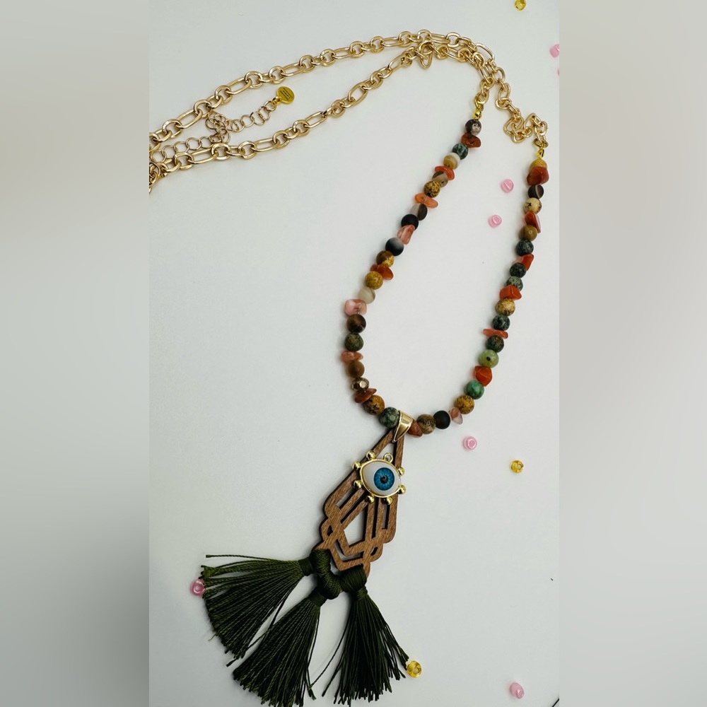 Custom Evil eye necklace and earrings